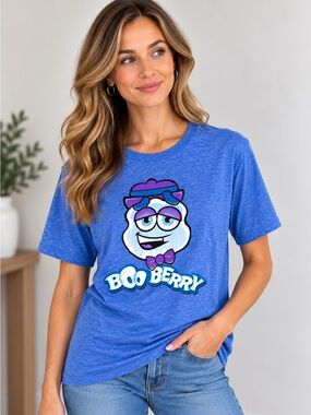 Boo Berry Graphic Short Sleeve Tee - Blue